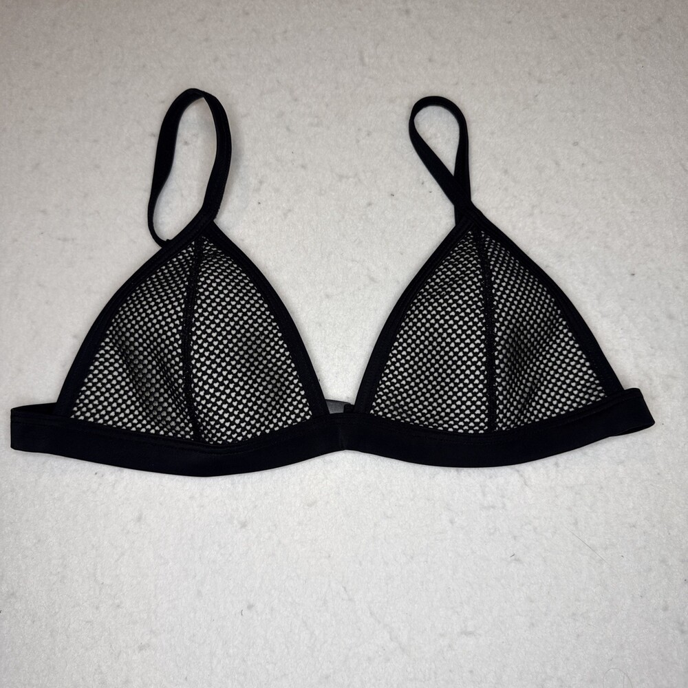 TRIANGL Edgy Bikini Top Black Mesh Size Small Gothic Punk Festival Rave Grunge
